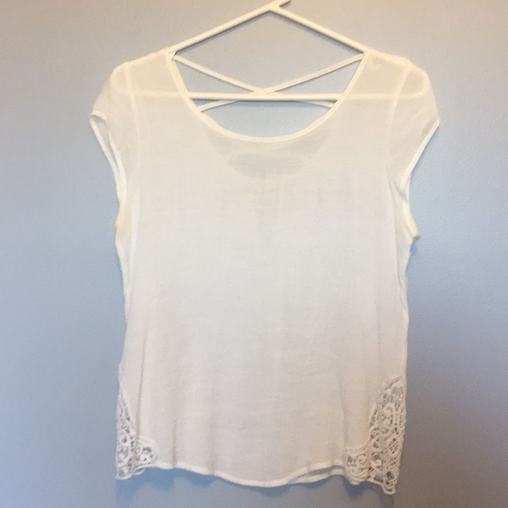 Miss Daisy lace detailed cross back shirt